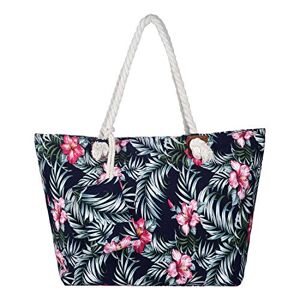 DonDon Grand sac de plage imperméable avec fermeture à glissière Sac shopping à bandoulière fleur de soleil - Publicité