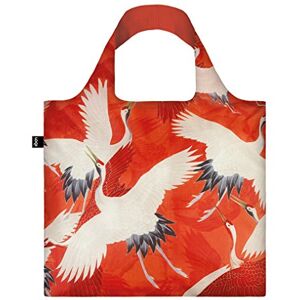 LOQI Museum Woman's Haori White and Red Cranes Bag Sac de Plage, 50 cm, 20 liters, Multicolore (Multicolour) - Publicité