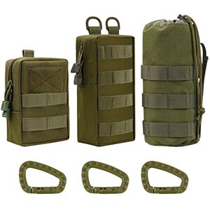 Hossom Sac Tactique Ceinture 3 Pièces Sacoche Ceinture Molle EDC Sac Multifonctionnel Sac Banane pour Randonnée, Cyclisme, Alpinisme Course Sports Extérieurs-vertd - Publicité