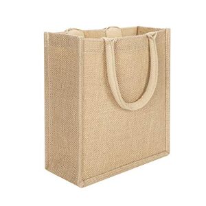 ITODA Femme Rétro Sac à Main en Toile de Jute Naturelle, Sac Fourre-tout à Bandoulière Sacoche de Courses Pliable Réutilisable Sac de Stockage avec poignées pour Magasin Déjeuner Fournitures Quotidiennes - Publicité