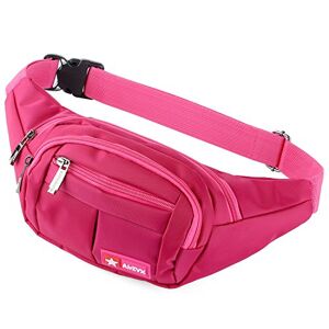 AirZyx Sacs Banane Ville Running Sacs Bananes de Randonnée Homme Femme, Sacs à Dos de Randonnée Sacs de Sport Vélo, Etuis pour Couteaux et Outils de Randonnée (Rose Rouge) - Publicité