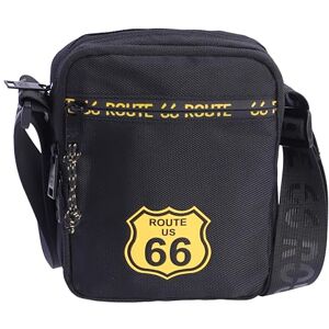 Route 66 – Sacoche Homme Bandouliere avec 3 Pochettes – sac bandoulière homme sacs à main homme pochette bandouliere Tissu Résistant Unisex (Style 2, Noir) - Publicité