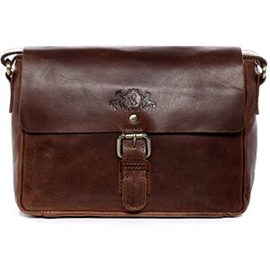 SID & VAIN Sac Messager Yale Cuir véritable   Sacoche Homme bandoulière Petit Marron   Sac à Épaule Fait à la Main - Publicité