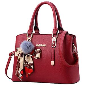 Susenstone Sac à Main Femme BandoulièRe Pas Cher Grand Vintage Cabas Sac D'éPaule Fourre-Tout Pu Cuir Frange Avec BandoulièRe Ajustable, Noir Rouge (Rouge) - Publicité