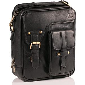 MATADOR Sacoche Grand Format Homme Bandouliere en Cuir Véritable avec Multipoches Zippé de YKK et Poignée   Sac Bandoulière Homme Fait Main Grande Capacité   Pochettes Sacs pour Homme Nappa Noir - Publicité