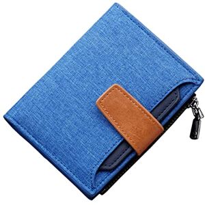 YANFJHV Fashion ID Portefeuille court Couleur unie Femme Homme Toile Lapin Portefeuille Plusieurs Compartiments pour Cartes Pochette Pochette Pochette pour Cartes de Kit Transparent, bleu, Taille - Publicité