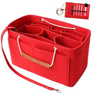 Yoillione Feutre Organisateur de Sac à main femme, Multi Poches Sac Interieur Rouge, Bag in Bag Organizer Extra large Sac Organiseur avec Poignée - Publicité