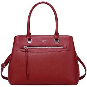 David Jones Sac à Main Femme Elégant Cabas Fourre-Tout Simili Cuir PU Porté Epaule Bandoulière Tote Shopper Plusieurs Compartiments Mode Ville Dame Chic Original Tendance Rouge - Publicité