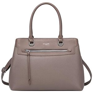 David Jones Sac à Main Femme Elégant Cabas Fourre-Tout Simili Cuir PU Porté Epaule Bandoulière Tote Shopper Plusieurs Compartiments Mode Ville Dame Chic Original Tendance Gris Taupe - Publicité