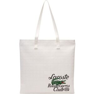 Sac de sport Lacoste x Roland Garros Edition Check Print Tote Bag - white blanc unisex - Publicité