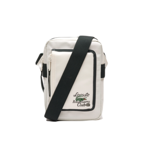 Lacoste Roland Garros Edition Contrast Print Vertical Messenger Bag - farine sinople blanc unisex - Publicité