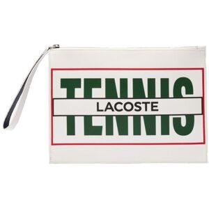 Lacoste Print Canvas Clutch - white/green blanc unisex - Publicité