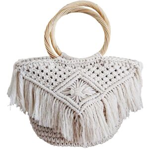 My Bliss Home Sac cabas en crochet, blanc Blanc 30x65x18cm