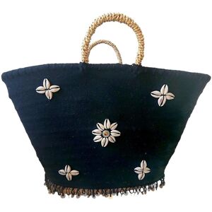 My Bliss Home Sac de plage en palmier et toile, noir