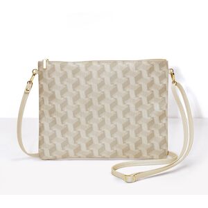 Le Jacquard Francais Pochette en coton beige 28 x 21