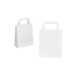 Sac cabas blanc poignées plates 32x22x24