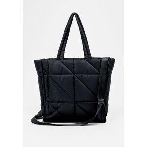 Stradivarius FR Stradivarius Sac cabas en tissu matelassé  Noir M - Publicité