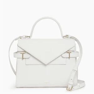 Sac a main double rabat en cuir Emilie Le Tanneur Blanc