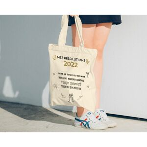 Cadeaux.com Tote Bag Personnalisable - Mes Resolutions - 100% coton naturel