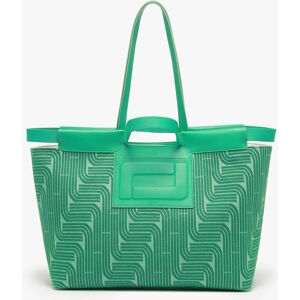 Sac Cabas Camille Jacquard Et Cuir Lancel Vert - Publicité