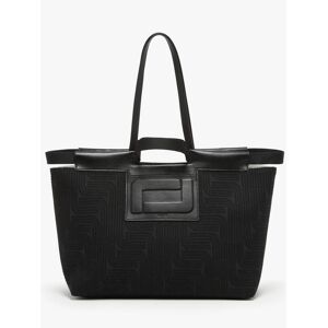 Sac Cabas Camille Jacquard Et Cuir Lancel Noir