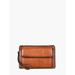 Pochette Homme 2 Compartiments Cuir Etrier Marron