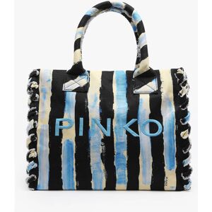 Sac Porte Épaule Logo Shopper Coton Pinko Multicolore