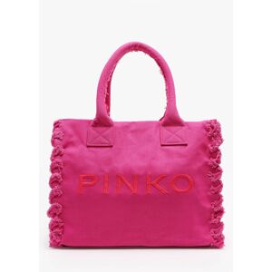 Sac Porte Épaule Logo Shopper Coton Pinko Rose