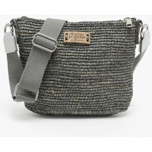 Sac Bandouliere L'atelier Du Crochet Raphia Le Voyage En Panier Gris