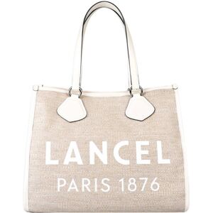 Sac Cabas D'été Toile De Jute Et Cuir Lancel - Publicité