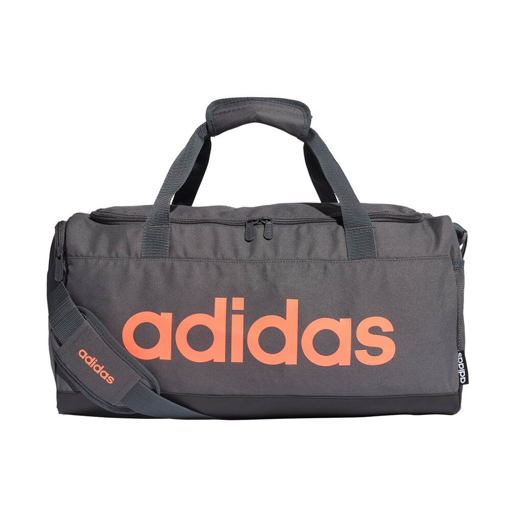 adidas τσάντα σάκος linear logo duffel bag s  - grey-black