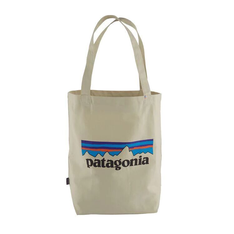 Patagonia Market Tote - Durable Bag from Organic Cotton, P6 logo: Bleached Stone