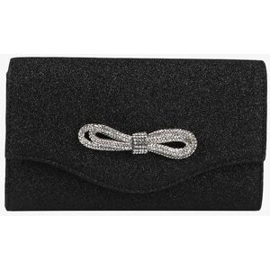 Solada Pochette rigida glitterata con fiocco di strass Pochette donna Nero taglia Unica