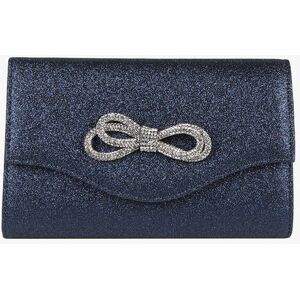 Solada Pochette rigida glitterata con fiocco di strass Pochette donna Blu taglia Unica