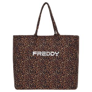 Freddy Borsa tote bag stampa animalier leopardata con logo argento Leopard Animalier Donna Unica