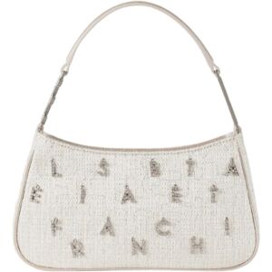 ELISABETTA FRANCHI BORSA A SPALLA IN TWEED LUREX CON LETTERING DI STRASS donna oro BS61A42E2 TU