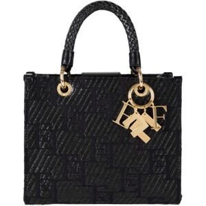 ELISABETTA FRANCHI BORSA PICCOLA IN RAFIA JACQUARD CON CHARMS donna nero BS27A42E2 TU