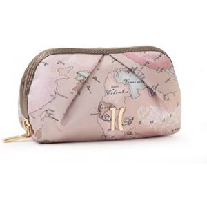 Classe Pochette Beauty Piccolo Con Pinces Raso Lucido Stampa Geo Lady Cipria Cipria