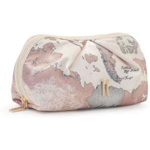 Classe Pochette Beauty Medio Con Pinces Raso Lucido Stampa Geo Lady Avorio 905 Avorio