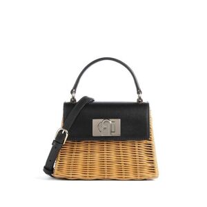 Furla 1927 Borsa a mano in rattan e pelle