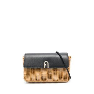 Furla DIAMANTE Borsa mini in pelle e rattan