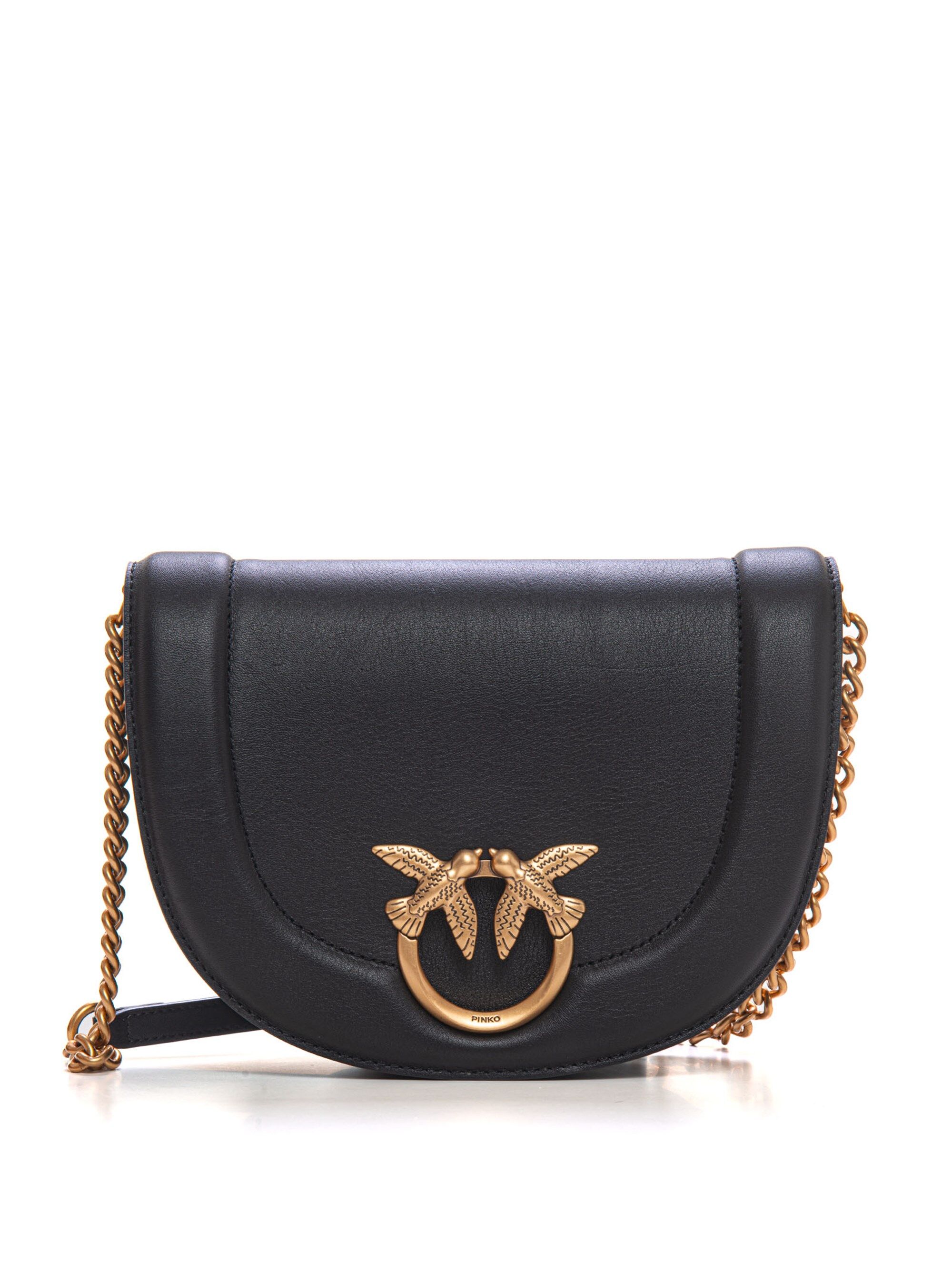 Pinko Borsa in pelle media Love Round Nero Donna UNI