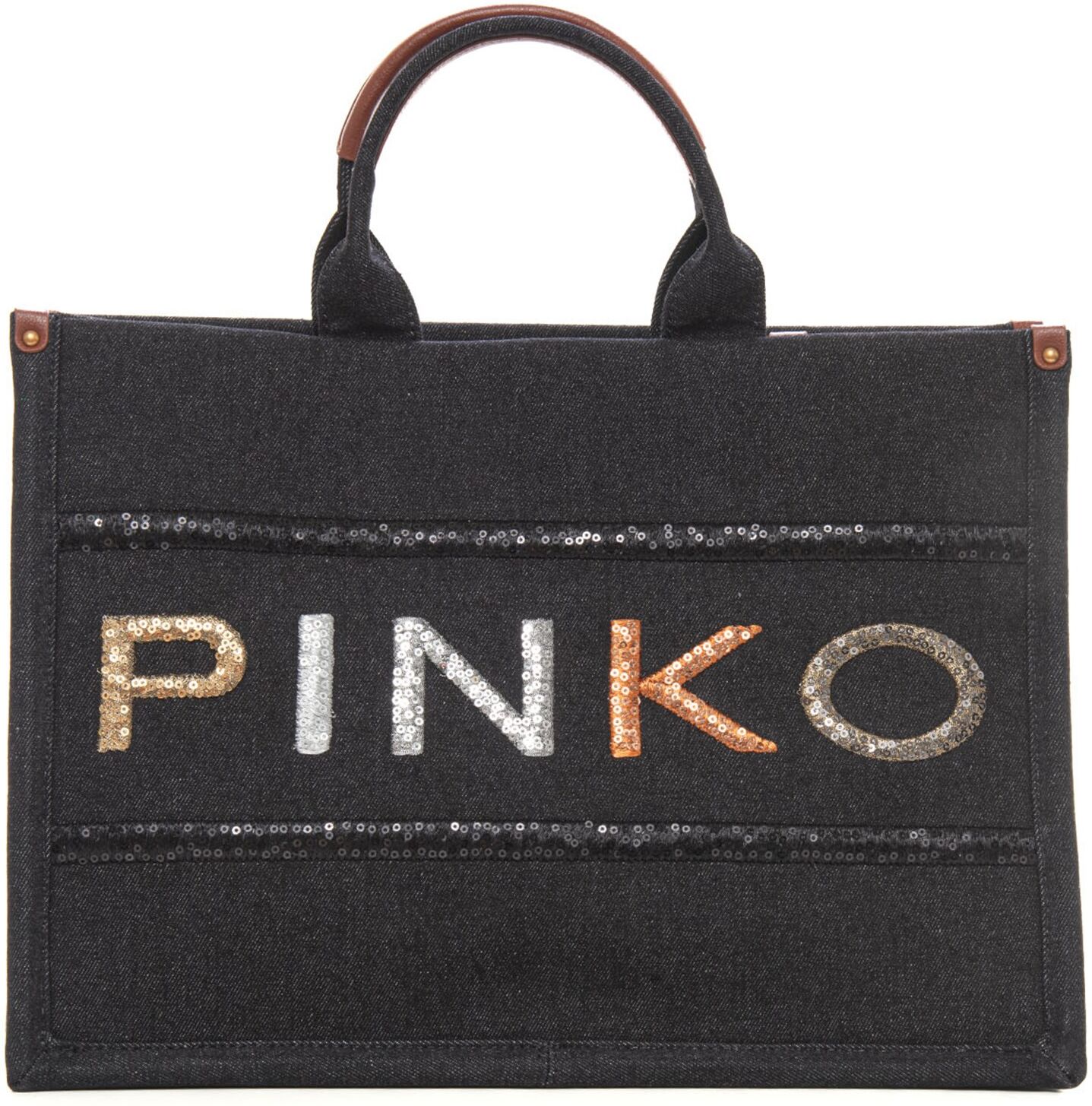 Pinko Borsa shopping Nero-bianco Donna UNI