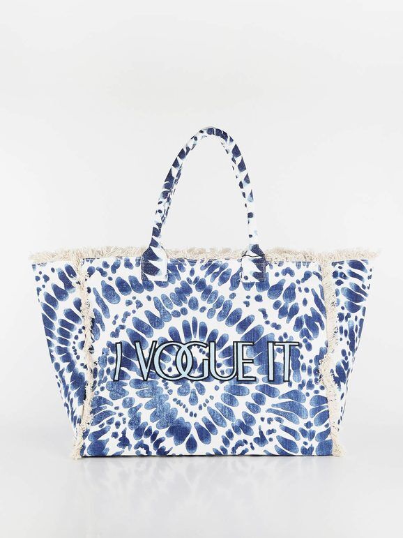 Vogue Borsa da mare sfrangiata media Borse Mare donna Blu taglia Unica