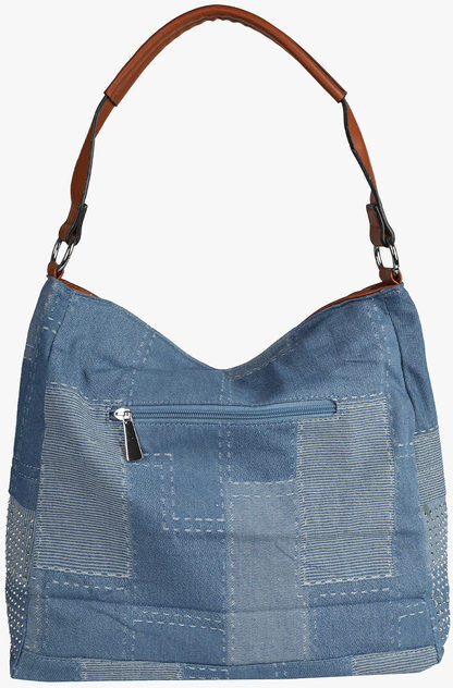 Solada Borsa in jeans con borchie Borse a Spalla donna Marrone taglia Unica