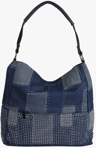 Solada Borsa in jeans con borchie Borse a Spalla donna Blu taglia Unica