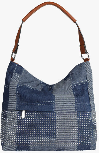 Solada Borsa in jeans con borchie Borse a Spalla donna Marrone taglia Unica