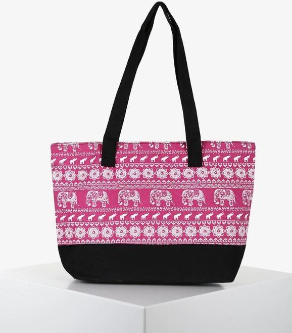 Solada Borsa in tessuto con stampe Borse Mare donna Fucsia taglia Unica