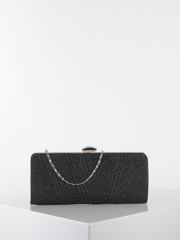 Solada Clutch rigida brillantinata Borse donna Nero taglia Unica