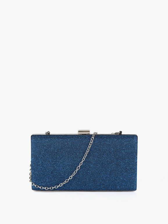 Solada Pochette rigida glitterata Pochette donna Blu taglia Unica